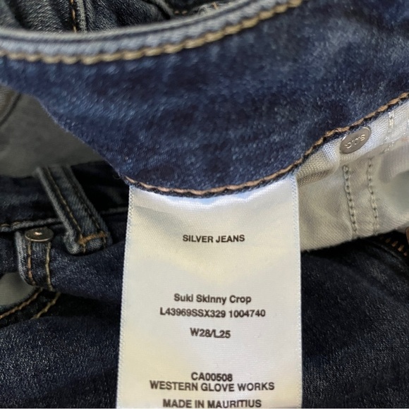 Silver‎ Suki Skinny Crop Jeans Size 28 l 25 - Picture 3 of 15